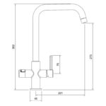 Abode Prothia 3 IN 1 Quad Spout Slimline Kitchen Tap Brushed Brass