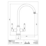 Abode ProTrad 3 IN 1 Monobloc Kitchen Tap Brushed Nickel