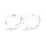 Aquadart Venturi 8 Double Door Quadrant Enclosure 1000x800mm