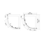 Aquadart Venturi 8 Single Door Quadrant Enclosure 800mm