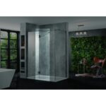 Aquadart 10mm Hinged Return Panel Clear/Black Chrome