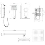 Aqualisa AQ Concealed Shower with Adjustable Kit & Fixed Head Square
