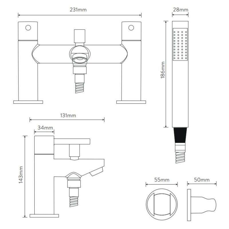 Aqualisa Uptown Bath Shower Mixer Tap Chrome