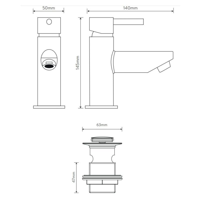 Aqualisa Uptown Basin Mixer Tap Large Chrome