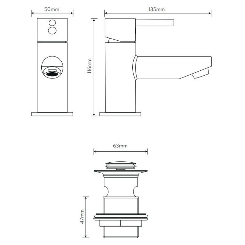 Aqualisa Uptown Small Basin Tap Chrome