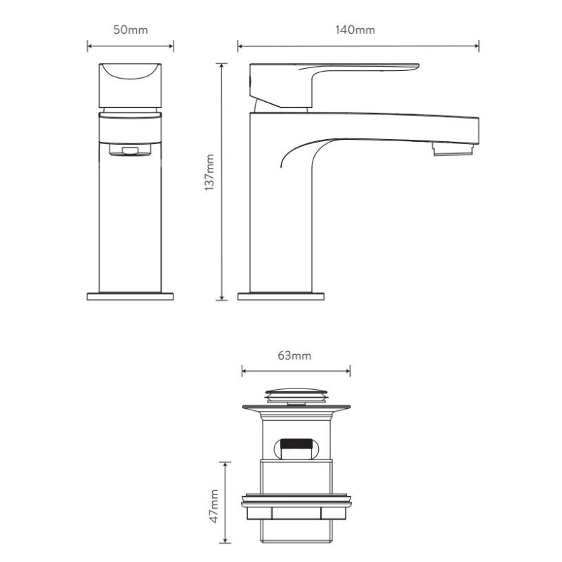 Aqualisa Central Basin Mixer Tap Small Chrome