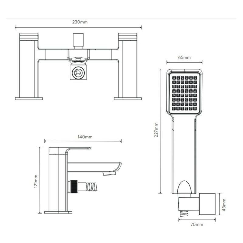 Aqualisa Downtown Bath Shower Mixer Tap Chrome