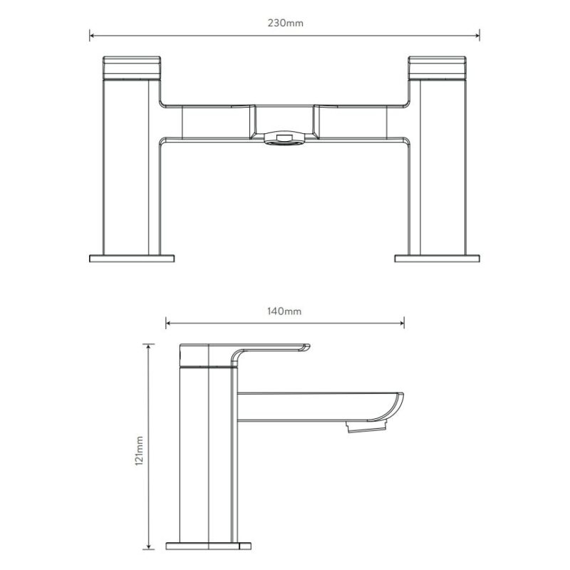 Aqualisa Downtown Bath Mixer Tap Chrome