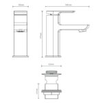 Aqualisa Downtown Basin Mixer Tap Large Chrome