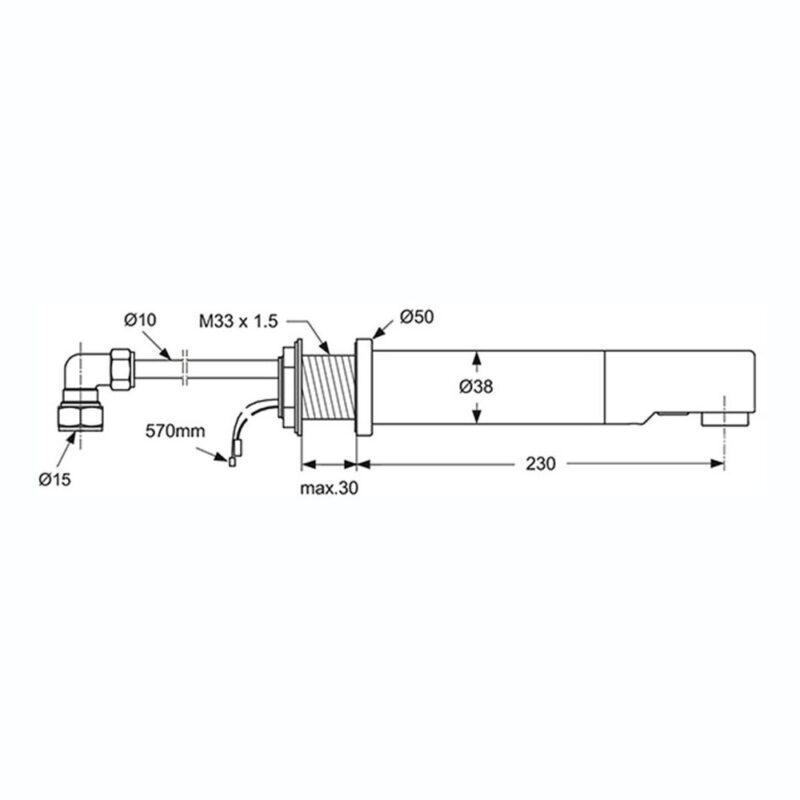 Armitage Shanks 230mm Wall Spout, Mains A4849