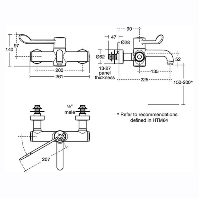 Armitage Shanks Markwik 21 Sequential Bib Mixer with Bioguard