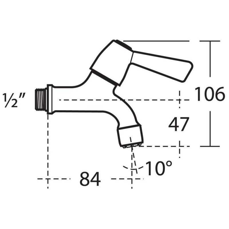 Armitage Shanks Alterna 21 Lever Bib Taps Anti-Vandal B1457