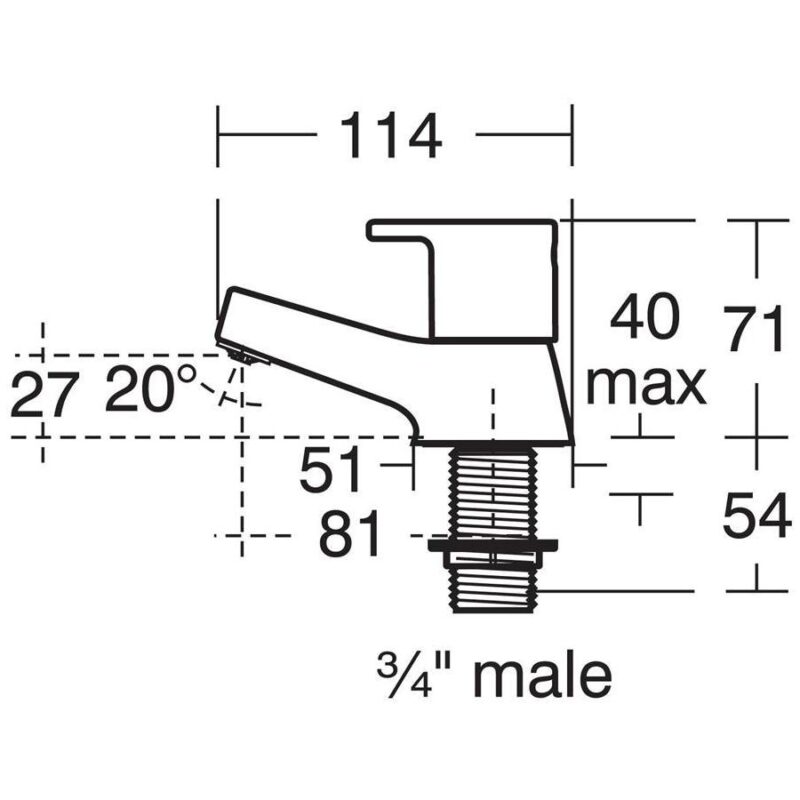 Armitage Shanks Sandringham 21 Bath Pillar Taps B3305