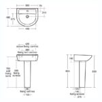 Armitage Shanks Sandringham 21 55cm Pedestal Basin 1 Taphole