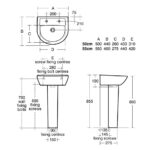Armitage Shanks Sandringham 21 55cm Pedestal Basin 2TH