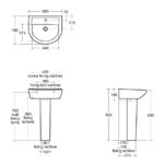Armitage Shanks Sandringham 21 55cm 1 Hole Basin & Pedestal