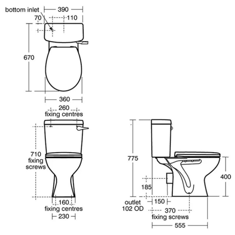 Armitage Shanks Sandringham 21 Toilet with Lever Cistern & Soft Close Seat