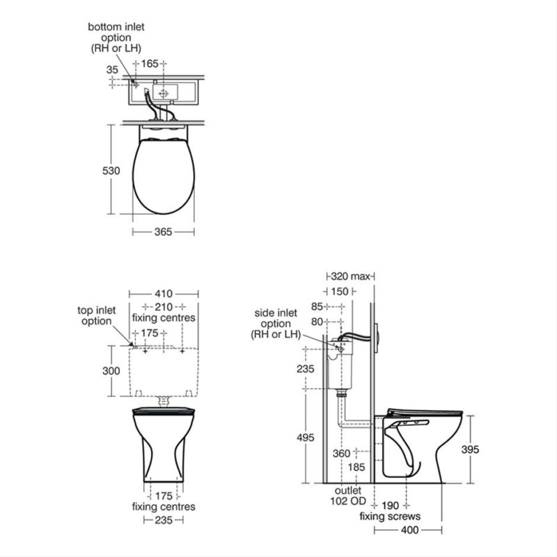 Armitage Shanks Sandringham 21 Back-To-Wall Toilet with Seat