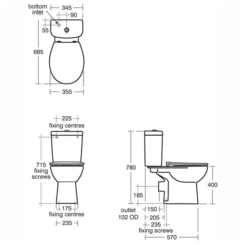 Armitage Shanks Sandringham 21 Close Coupled Toilet with Soft Close Seat