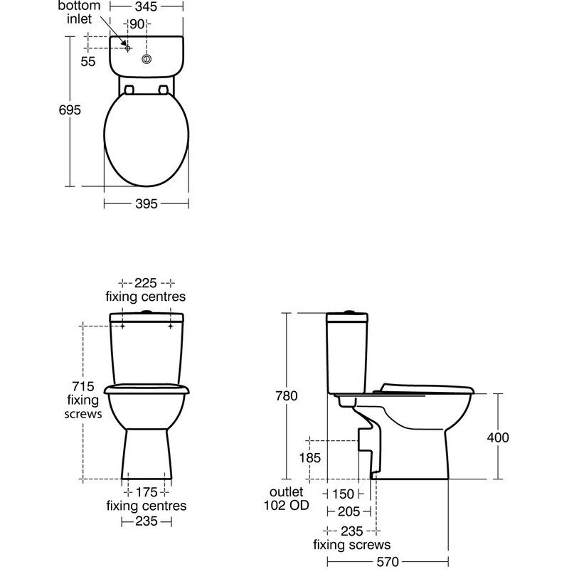 Armitage Shanks 21 Smooth Cistern Dual Flush E8998