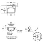Armitage Shanks Contour 21+ 40cm Back Outlet Basin Right S0435