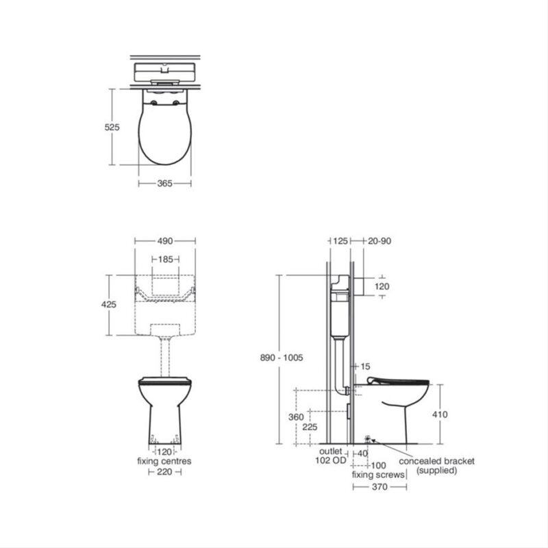 Armitage Shanks Contour 21+ Back to Wall Rimless Toilet with Slim Slow Close Seat