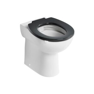 Armitage Shanks Contour 21+ Back to Wall Raised Rimless Toilet with Charcoal Seat