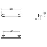 Armitage Shanks Contour 21 Contemporary Grab Rail 60cm S0830