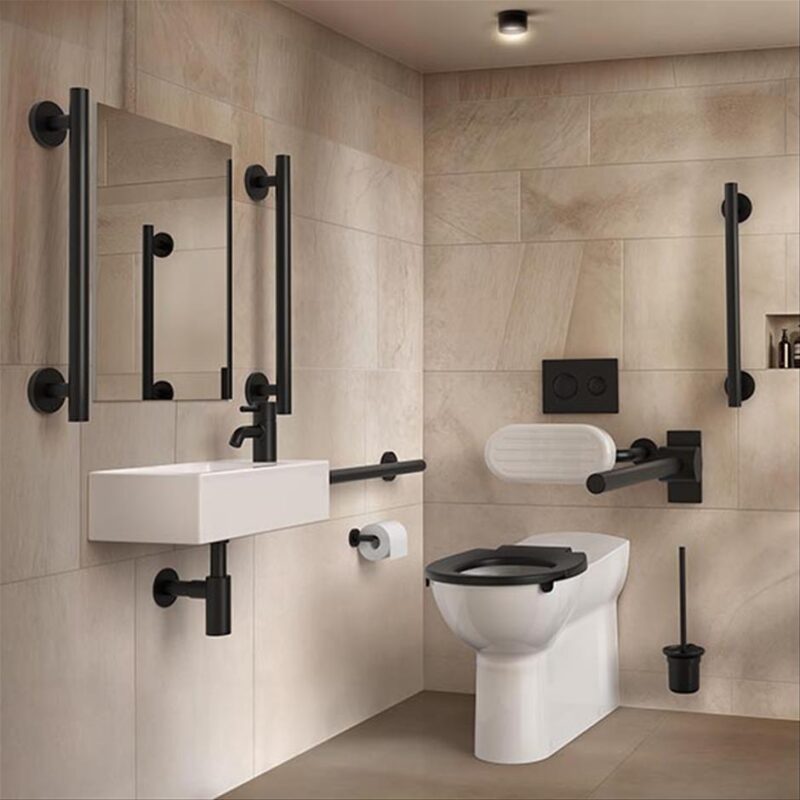 Armitage Shanks Contemporary 21 60cm Straight Grab Rail Black