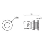 Armitage Shanks Conceala 3 Pneumatic Single Flush Finger Push Button Steel
