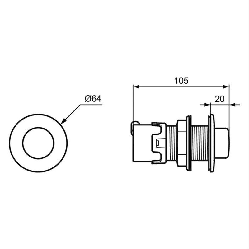 Armitage Shanks Contemporary Pneumatic Single Flush Palm Push Button