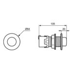 Armitage Shanks Conceala 3 Pneumatic Single Flush Palm Push Button Steel