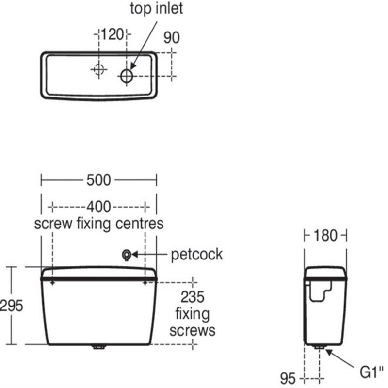 Armitage Shanks Regal Plastic Auto Cistern 4.5 Litre & Fittings S1128
