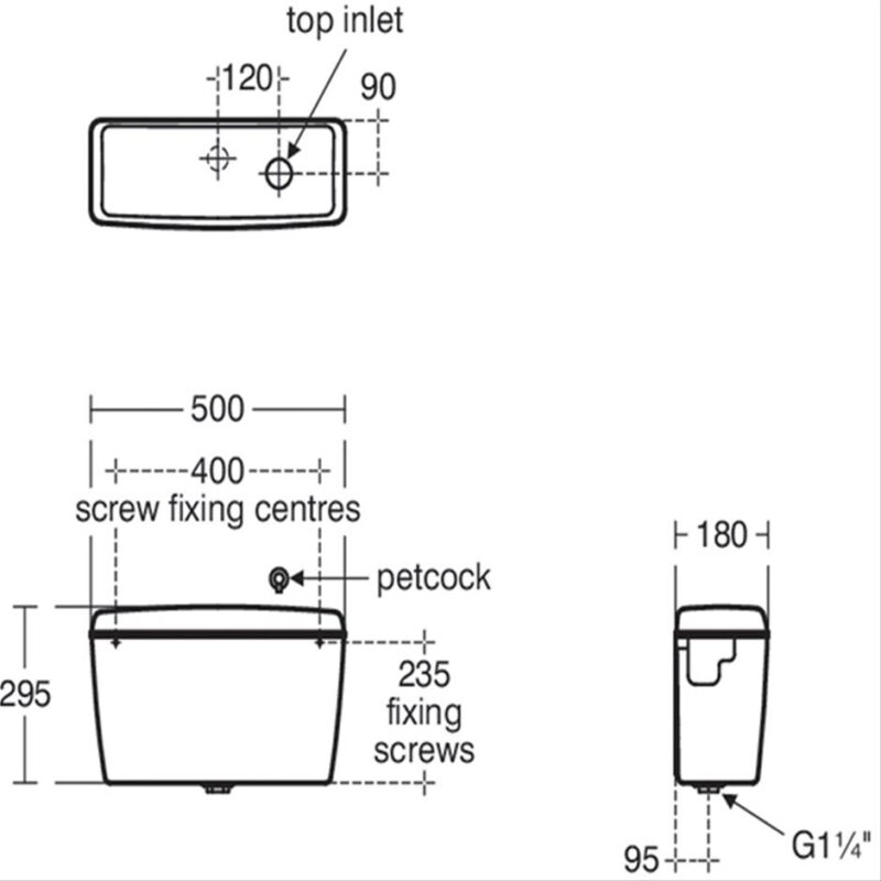 Armitage Shanks Regal Plastic Auto Cistern, 13.6 Litres & Fittings S1154