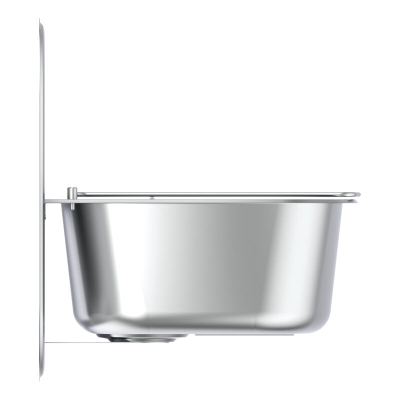 Armitage Shanks Angus Cleaners Sink 50cm with Bucket Grating Polished Steel