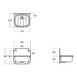 Armitage Shanks Angus Cleaners Sink 50cm with Bucket Grating Polished Steel