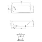 Armitage Shanks Sandringham 21 Steel Bath 170x70 2 Hole No Grips
