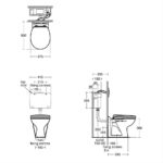 Armitage Shanks Contour 21 Schools 355 Back To Wall Toilet, Red Seat