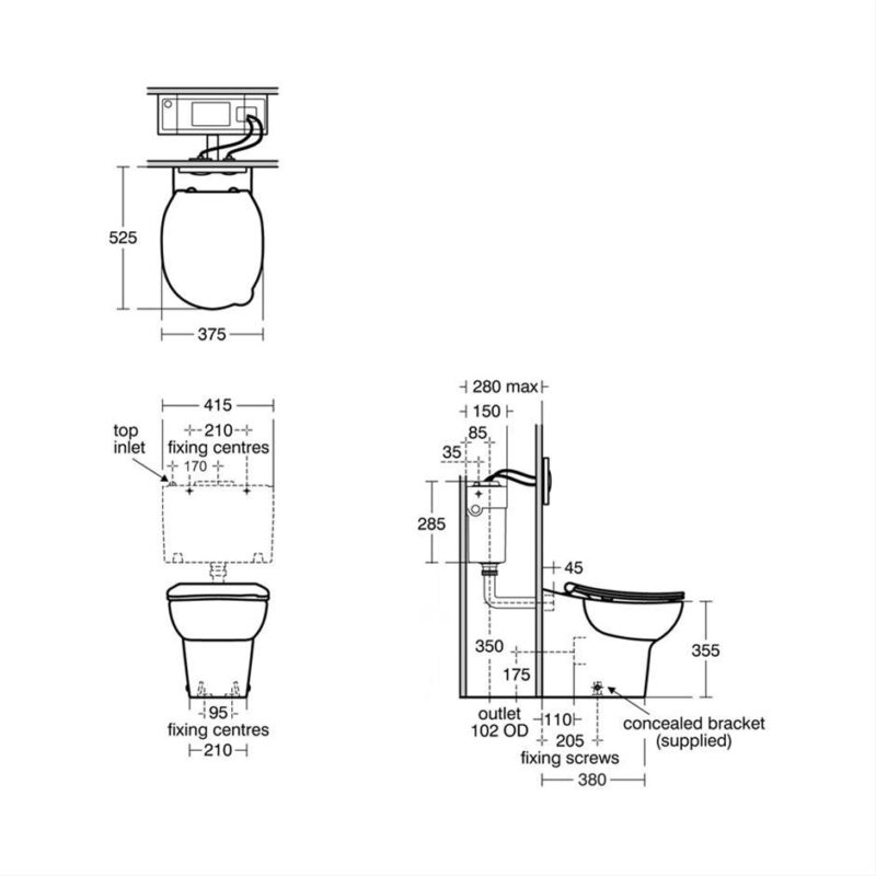 Armitage Shanks Contour 21 Splash Schools 355mm BTW Toilet Pack