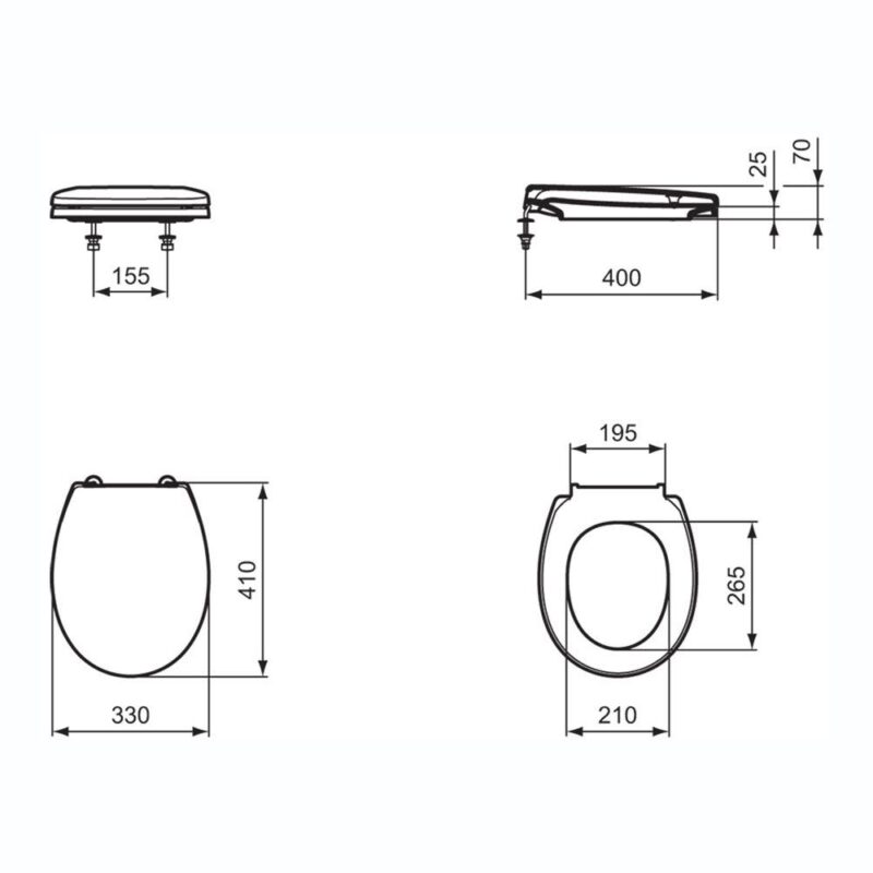 Armitage Shanks Contour 21 Small Seat & Cover White
