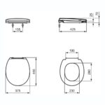 Armitage Shanks Contour 21 Toilet Seat for 355mm High Pan White