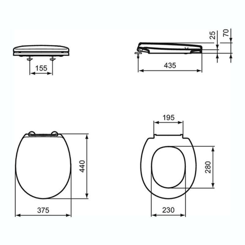 Armitage Shanks Contour 21 Standard Seat & Cover Blue