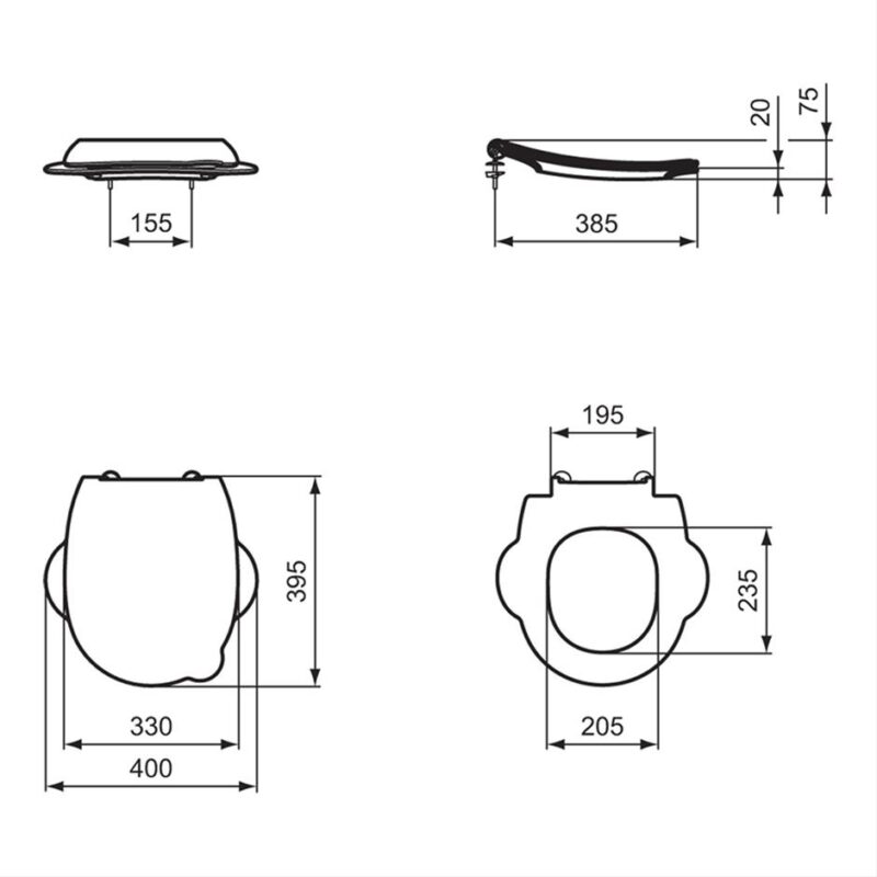 Armitage Shanks Contour 21 Splash Seat & Cover S4533 White