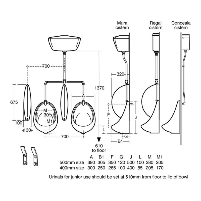 Armitage Shanks Sanura Urinal White 500mm S6100