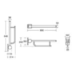 Armitage Shanks Contour 21 80cm Hinged Support Arm Grey