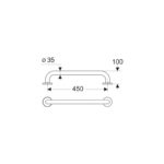 Armitage Shanks Contour 21 450mm Grab Rail Blue Straight