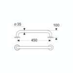 Armitage Shanks Contour 21 450mm Grab Rail Stainless Steel