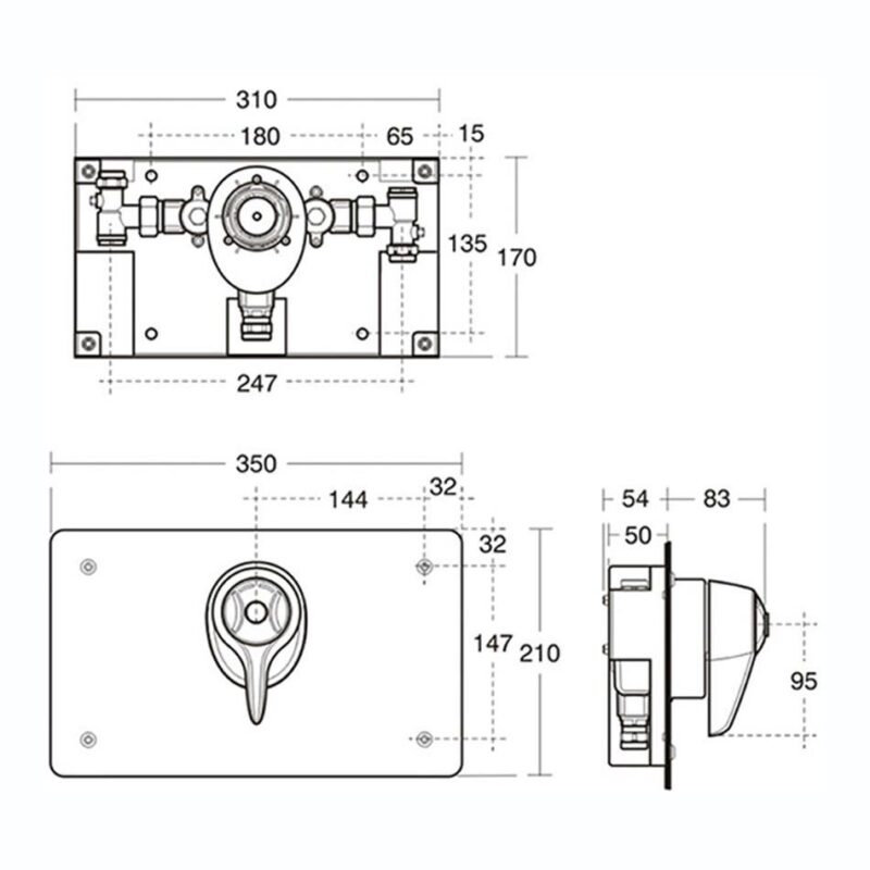 Armitage Shanks Thermostatic Shower & Mounting Box S6933 Steel