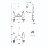 Armitage Shanks Markwik Pillar Mixer Chrome 150mm Levers