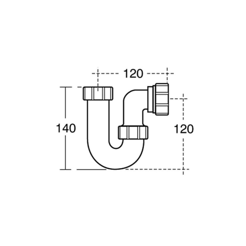 Armitage Shanks Plastic P Trap for Use With Cloakroom Pedestal